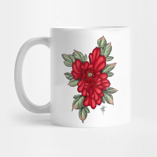 Red Peony Mug